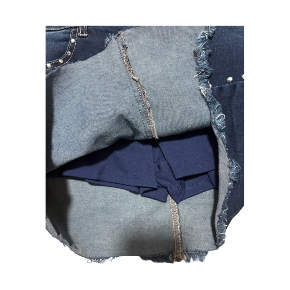 Justice Dark Wash Studded Denim Mini Skirt/Skort Youth Size 16